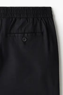 Short Relaxed Fit en popeline - Noir — photo 1