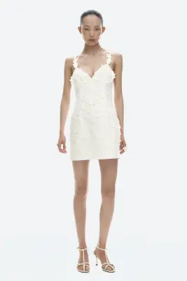 Robe à bretelles fines avec applications - Crème — photo 1