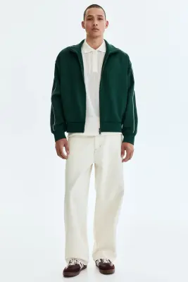Veste de survêtement en scuba Relaxed Fit - Vert foncé — photo 2