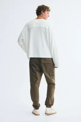 Pantalon cargo Slim Fit - Vert kaki — photo 3