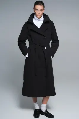 Trench-coat à fermeture croisée - Noir — photo 1