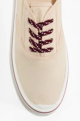 Sneakers en toile de coton - Crème — photo 2