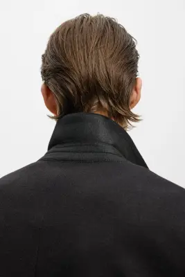 Manteau à fermeture droite - Noir — photo 4