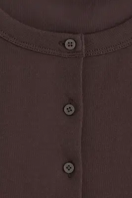 TOP CARDIGAN EN JERSEY - LIE-DE-VIN — photo 3