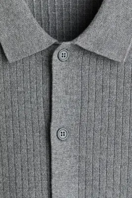 Chemise Regular Fit en maille texturée - Gris — photo 5