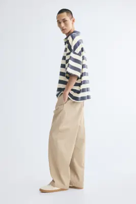 Chino Relaxed Fit à jambes barrel - Beige — photo 3