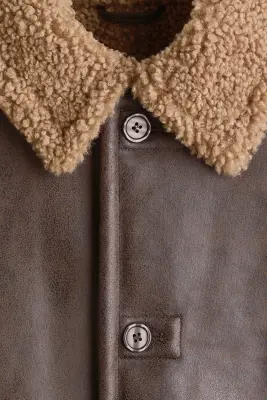 Veste en tissu enduit - Marron foncé — photo 5