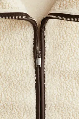 Veste en tissu Teddy bear - Crème — photo 4