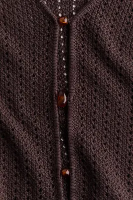 Top façon crochet avec perles fantaisie - Marron foncé — photo 2