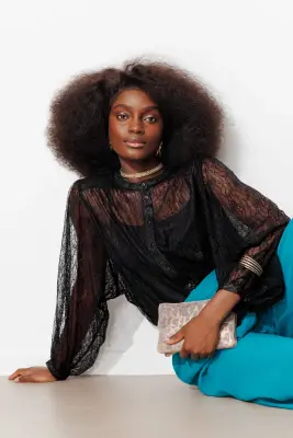 Chemise oversize en dentelle — photo 2
