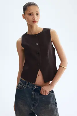 Gilet sans manches - Marron foncé — photo 1