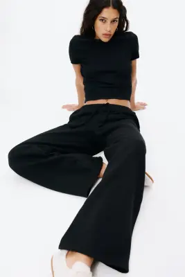 Pantalon jogger ample - Noir — photo 1