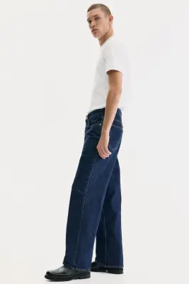 Straight Relaxed Jeans - Bleu denim foncé — photo 4