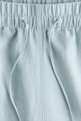 Pantalon en lin mélangé - Turquoise clair — photo 4