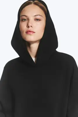 Sweat à capuche oversize d’épaisseur moyenne - Noir — photo 1