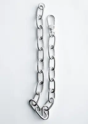 Collier chaîne à gros maillons - Argenté — photo 2