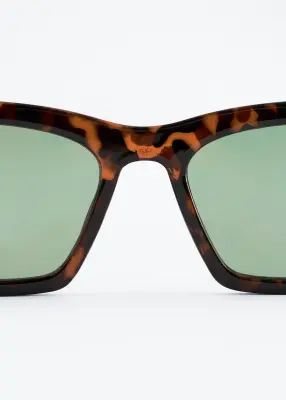 Lunettes de soleil œil de chat angulaires - Écaille de tortue — photo 2