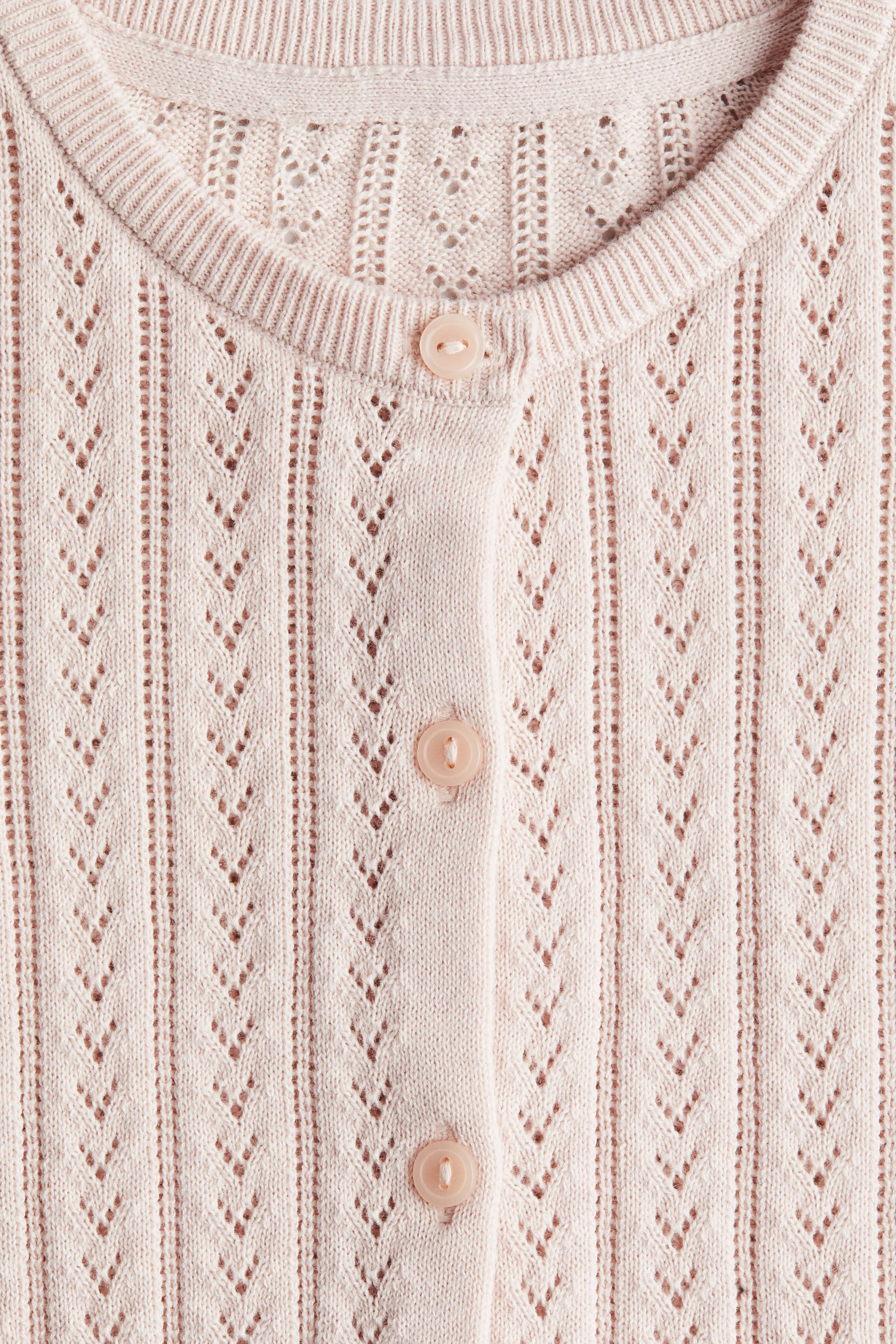Gilet en pointelle de coton - Rose clair