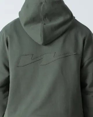 W Patch Hoodie Olive Green — photo 5
