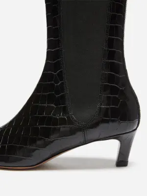 Bottines en cuir - Noir — photo 4