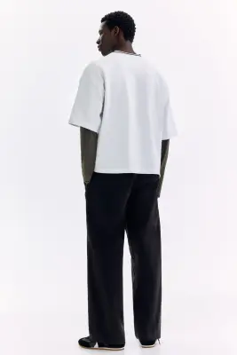 Pantalon à coutures tournantes Relaxed Fit - Noir — photo 2
