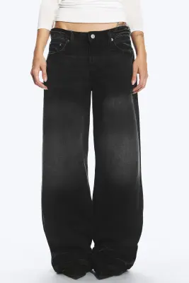 Jean jambe large taille basse Ample - Empire Black - Noir — photo 1
