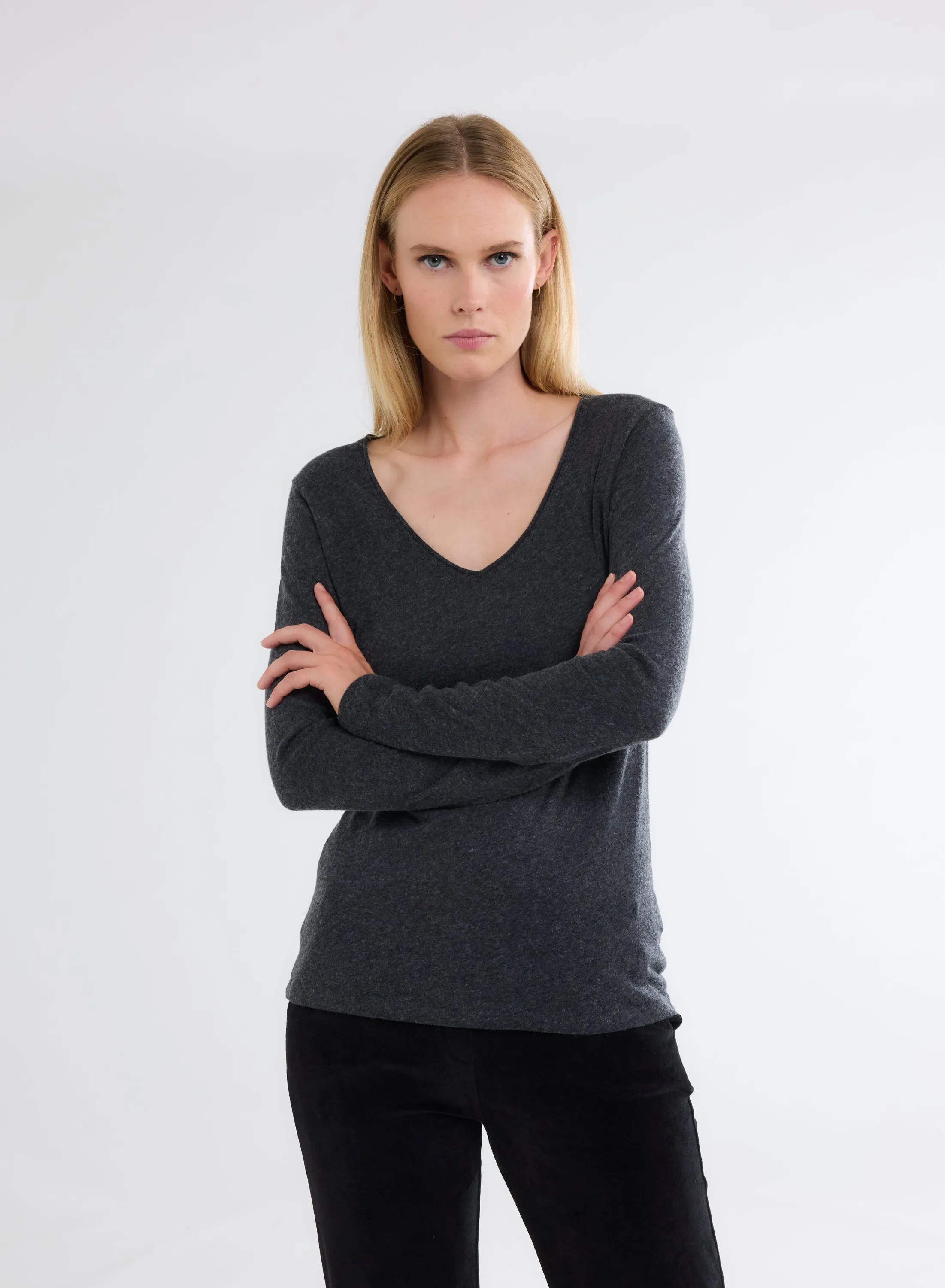 T-shirt en coton et cachemire