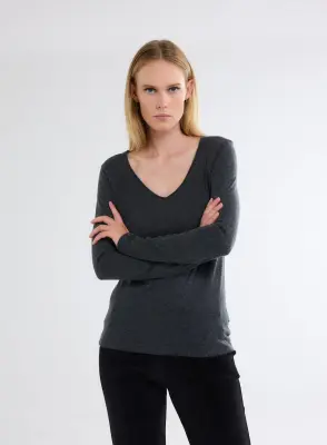 T-shirt en coton et cachemire