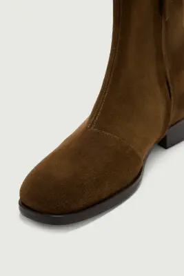 BOTTINES WEST MARRON/VERT — photo 3
