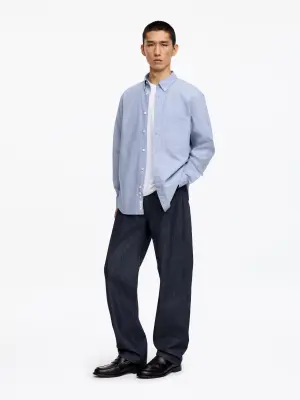 Chemise décontractée à carreaux - Bleu — photo 1