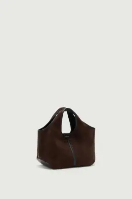SAC DOUCE MINI MARRON FONCÉ CROÛTE DE CUIR — photo 3