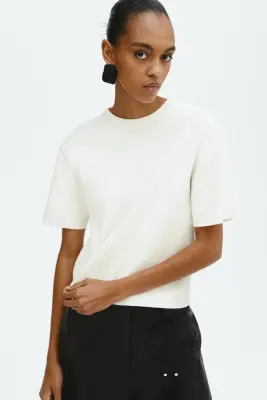 T-shirt en maille - Blanc — photo 2