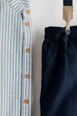 Ensemble habillé 3 pièces - Bleu marine/rayé — photo 3