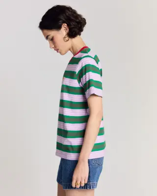 Tee Shirt Bree rayures marine et violet — photo 4