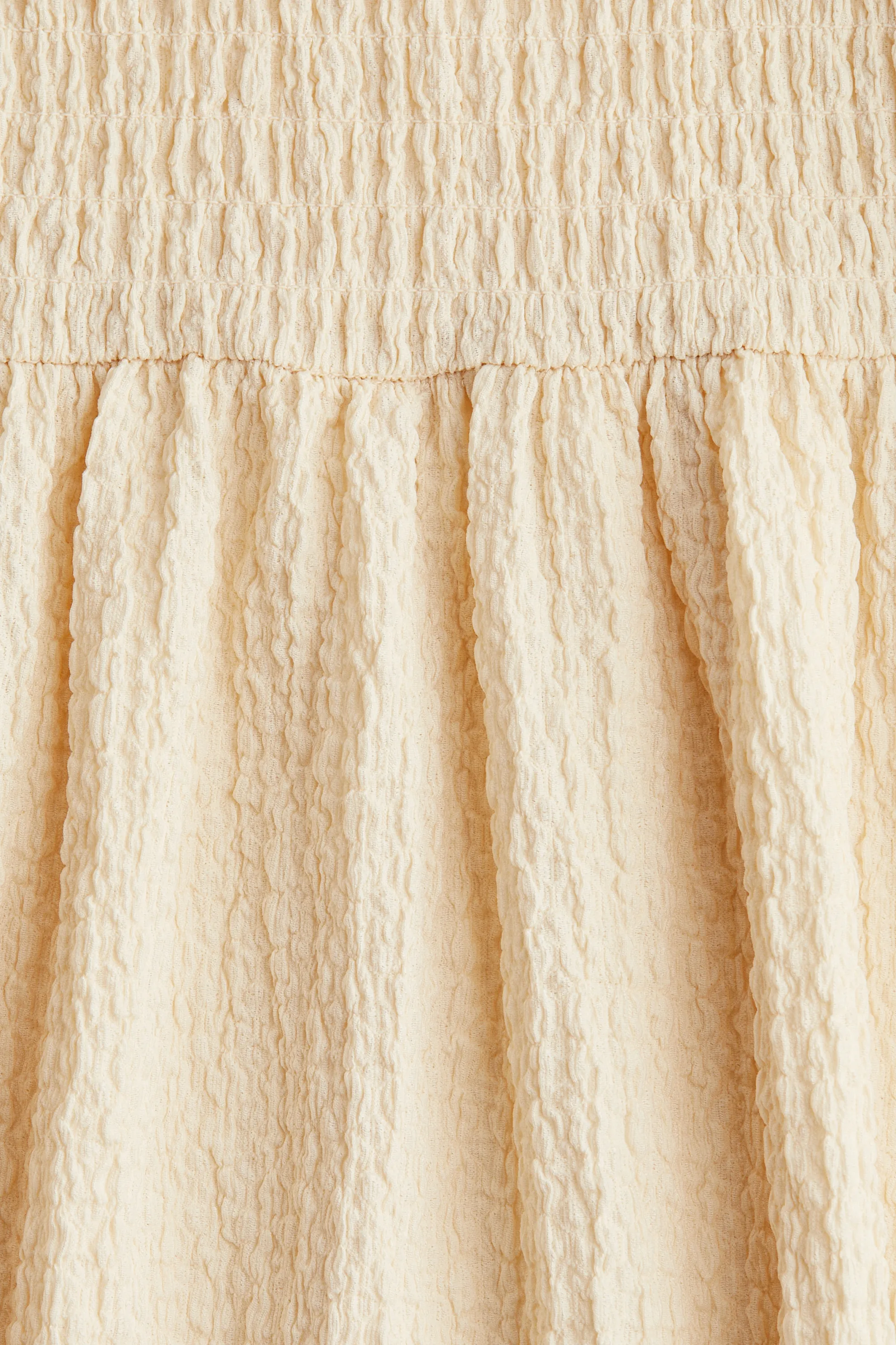 Robe bandeau smockée - Crème