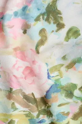 Robe bandeau à effet drapé - Bleu clair/fleuri — photo 3