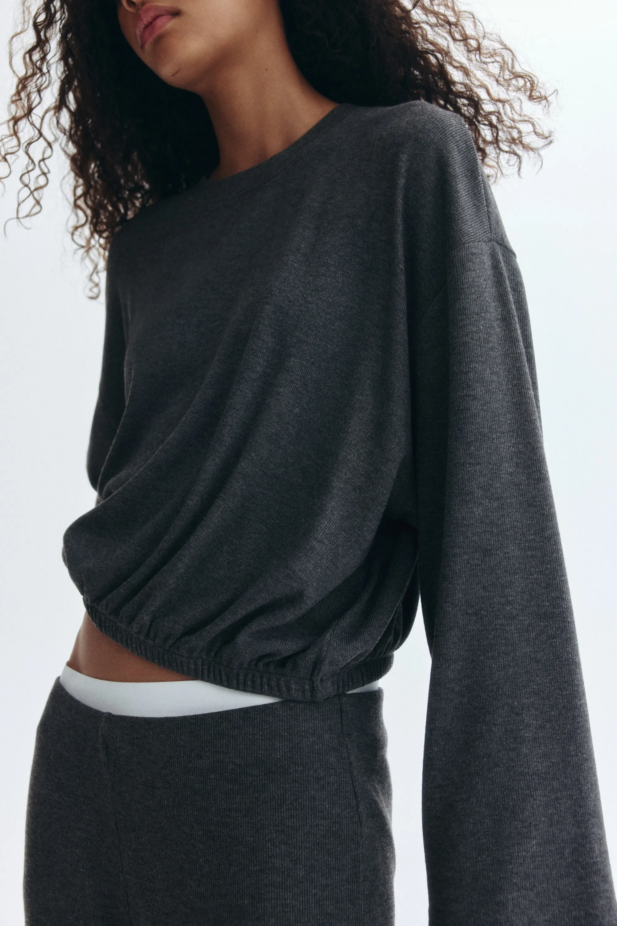 Top oversize - Gris foncé chiné