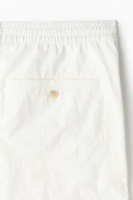 Short brodé Relaxed Fit - Crème/coquillages — photo 2