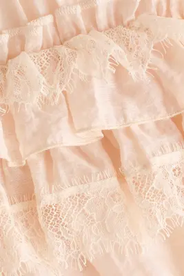 Top volanté - Beige clair — photo 4