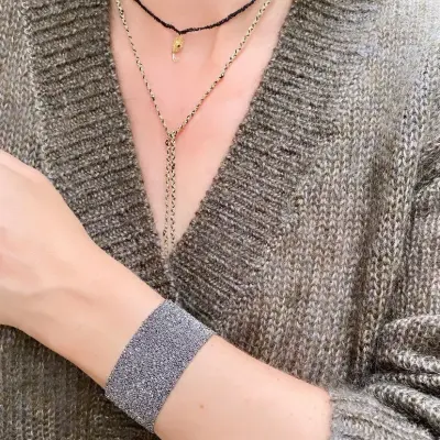 Bracelet ou collier cravate gold black MLS 182 - Marie Laure Chamorel — photo 3
