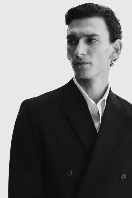 Veste Regular Fit à fermeture croisée - Noir — photo 1