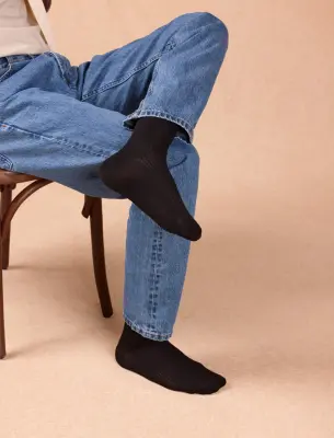 Chaussettes côtelées - Noir — photo 1