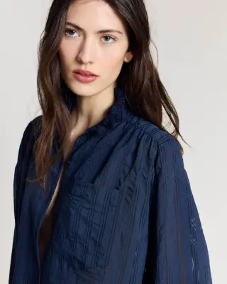 Chemise Leonor marine texturé — photo 4