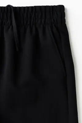Short Relaxed Fit en interlock - Noir — photo 4