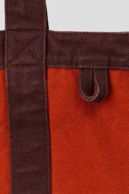Tote bag en toile - Orange foncé/bordeaux — photo 3