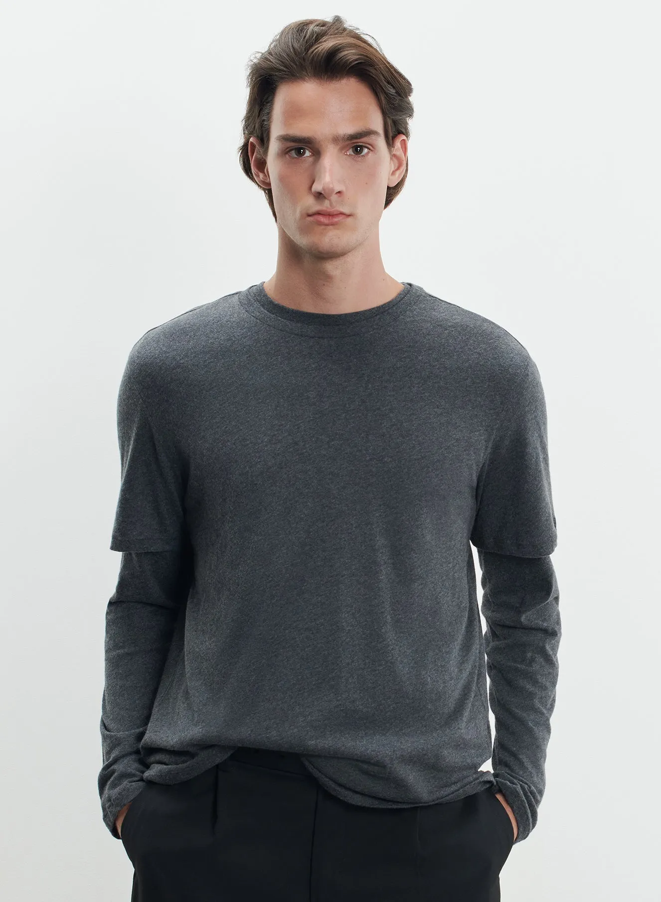 T-shirt en coton et cachemire