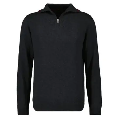 RAGMAN PULL COL ZIP COTON CASHMERE GRANDE LONGUEUR Anthracite — photo 1