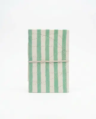 Carnet Indira - Motif rayures menthe – Mamamushi Studio — photo 2