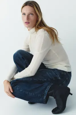 Barrel Regular Waist Jeans - Bleu denim foncé — photo 2