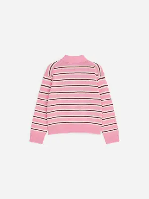 Pull polo rayé - Rose/Rayures — photo 4